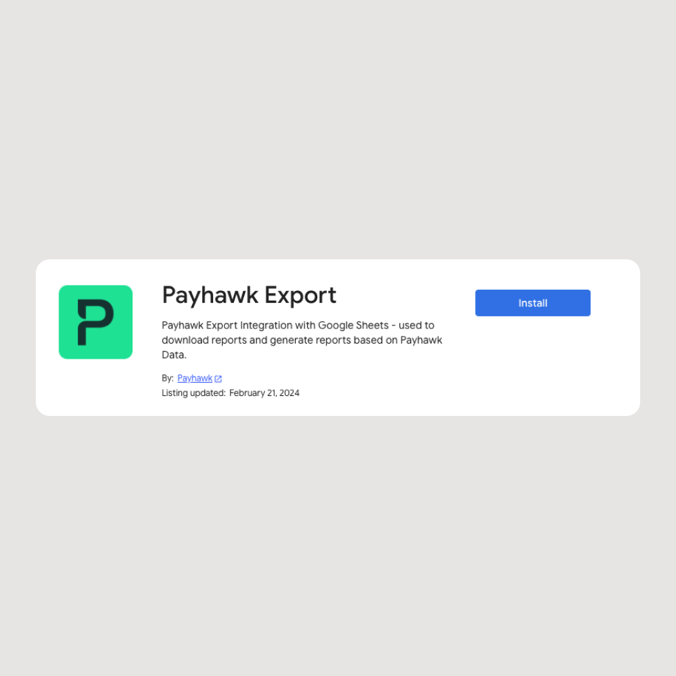 Payhawks direkte Integration mit Google Sheets – exportieren Sie alle Ausgabenberichte oder Dashboard-Daten mit wenigen Klicks